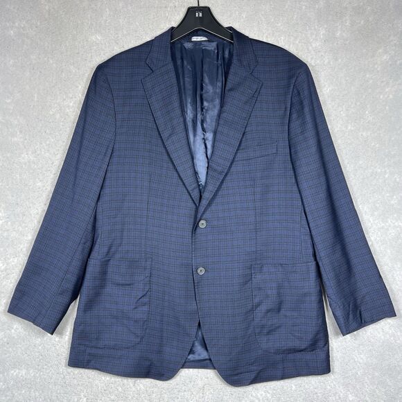 Ermenegildo Zegna Wool/ Silk Sport Coat Blazer New Napoli Men’s 44R Blue Plaid